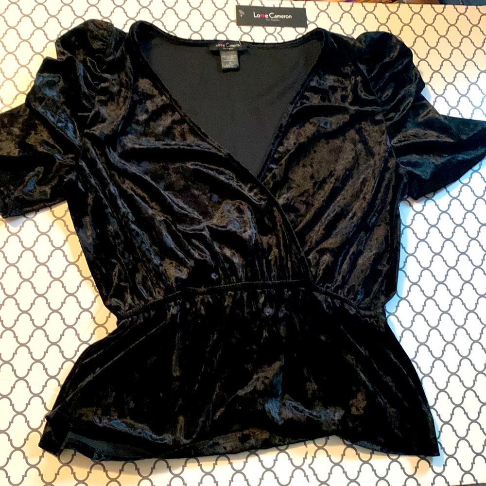 Black Mink V-neck Blouse